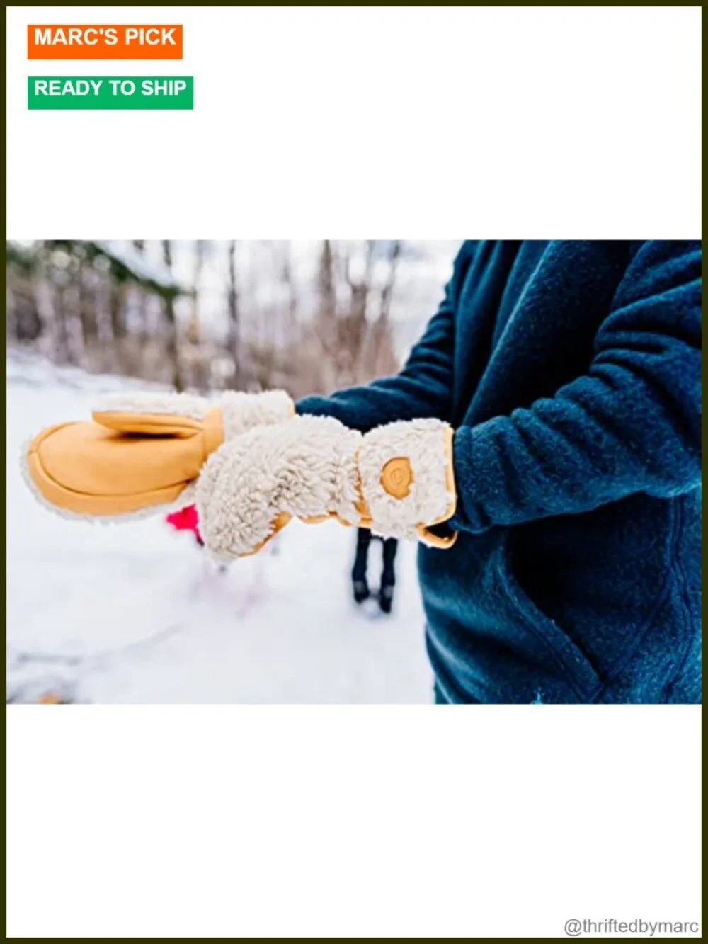 Women's Sherpa Fleece Lined Waterproof Insulated Mittens with Thindown